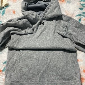 Grey Under Armor Hoodie Youth Lg